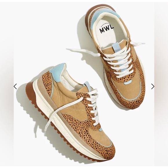 Madewell Kickoff Trainers Sneakers in Spot Dot Calf Hair NA848 Women’s Size 11 - Picture 1 of 11